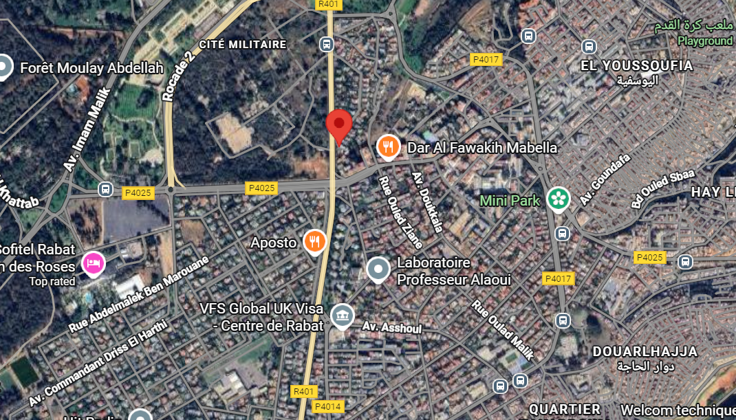Localisation — Avenue Mohammed VI, Cité Ghosn Zaitoun, Rabat