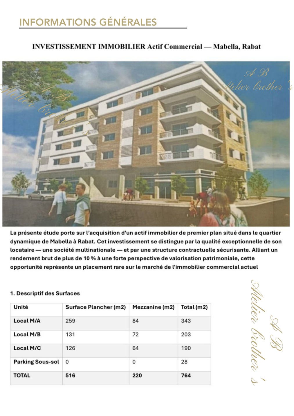 Locaux commerciaux Résidence Bellevue-Mabella, Rabat