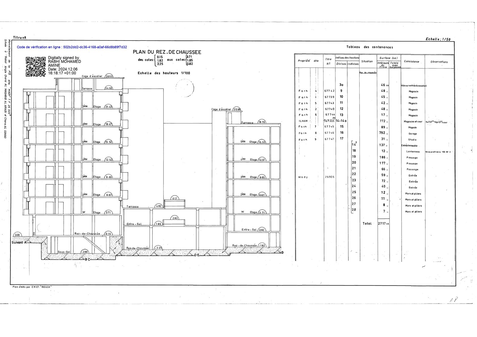 Plan du titre 67746/R — local Océan Rabat